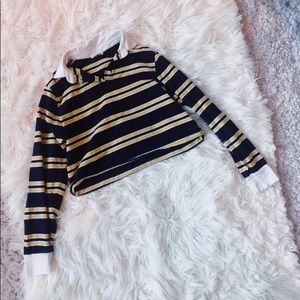 Striped Cropped Polo